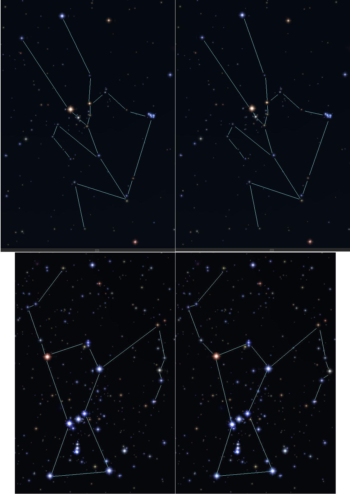 立体視　おうし座　オリオン座　交差法　星座線